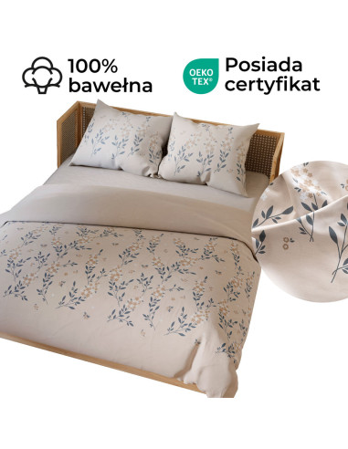 AMALIA Komplet pościeli z bawełny satynowej 160x200cm 100094