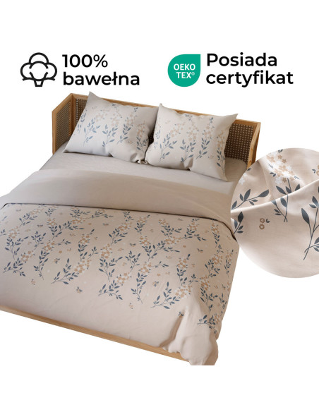 AMALIA Komplet pościeli z bawełny satynowej 160x200cm 100094