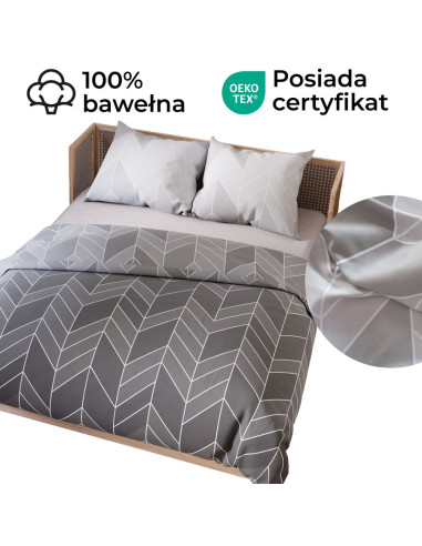 NITTA Komplet pościeli z bawełny satynowej 160x200cm 100100